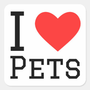 Sticker Carré J'aime les animaux