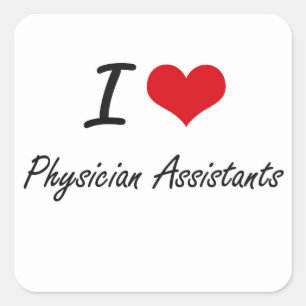 Sticker Carré J'aime les assistants médicaux