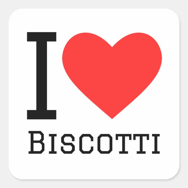 Sticker Carré J'aime les biscotti (Devant)