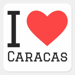 Sticker Carré J'aime les caracas