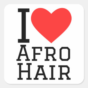 Sticker Carré J'aime les cheveux Afro