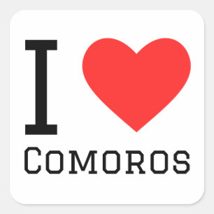 Sticker Carré J'aime les Comores