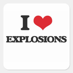 Sticker Carré J'aime les EXPLOSIONS