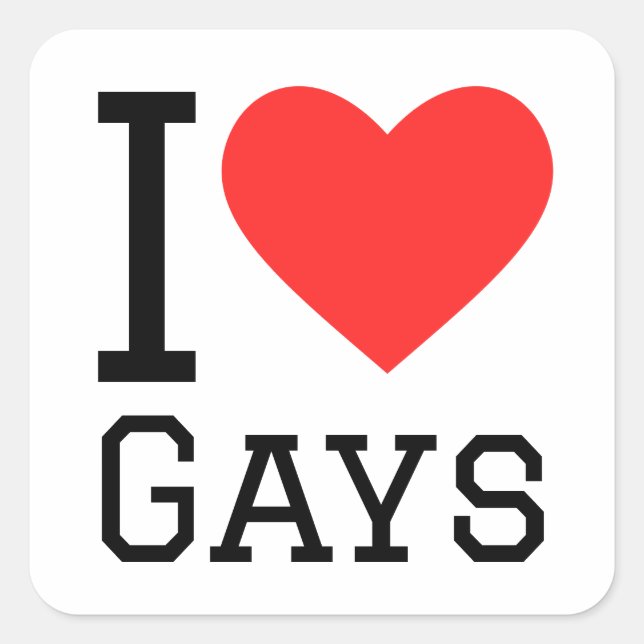 Sticker Carré J'aime les gays (Devant)