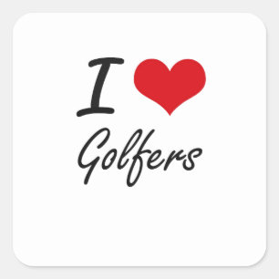Sticker Carré J'aime les golfeurs