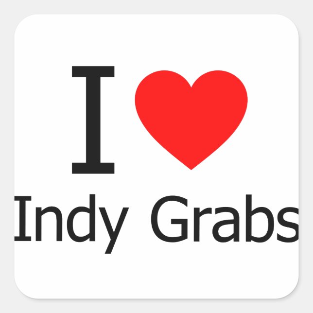 Sticker Carré J'Aime Les Grabs Indy (Devant)