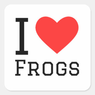 Sticker Carré J'aime les grenouilles