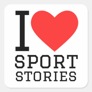 Sticker Carré J'aime les histoires de sport