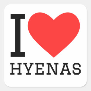 Sticker Carré J'aime les hyènes