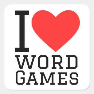 Sticker Carré J'aime les jeux de mots