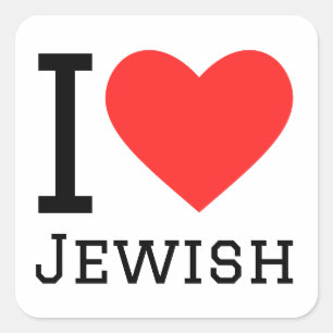Sticker Carré J'aime les juifs