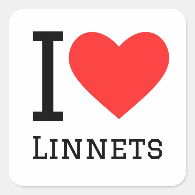 Sticker Carré J'aime les linnets (Devant)