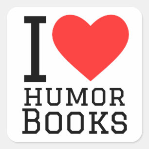 Sticker Carré J'aime les livres d'humours