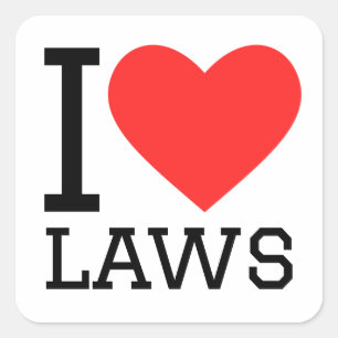 Sticker Carré J'aime les lois