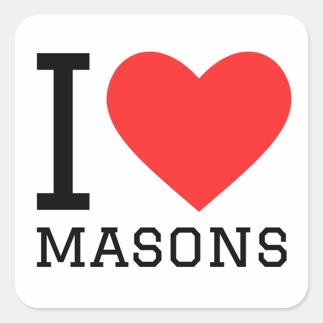 Sticker Carré J'aime les maçons (Devant)