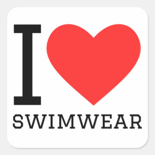 Sticker Carré J'aime les maillots de bain