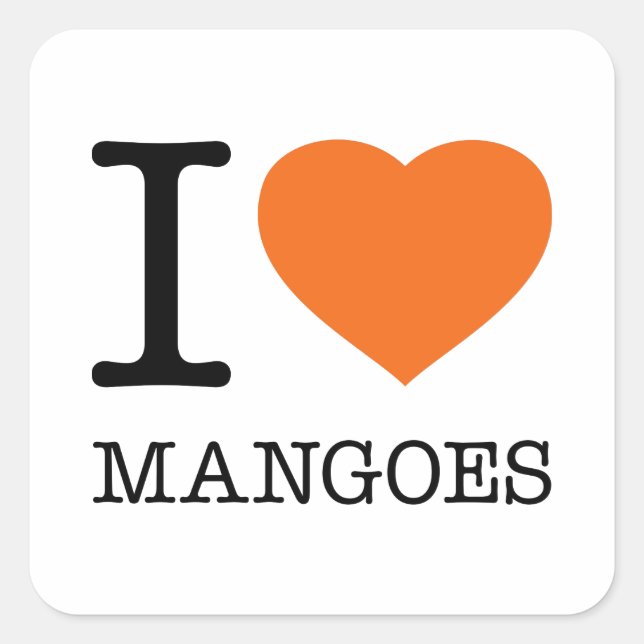 STICKER CARRÉ J'AIME LES MANGOES (Devant)