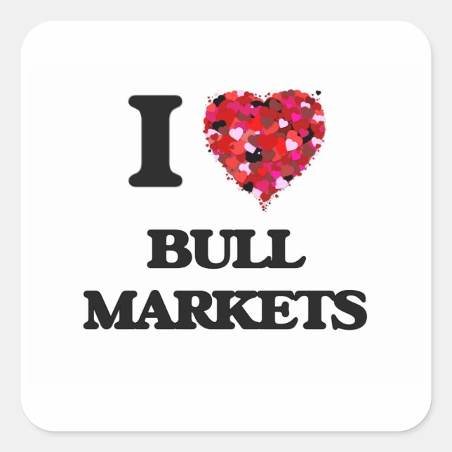Sticker Carré J'aime les marchés Bull (Devant)