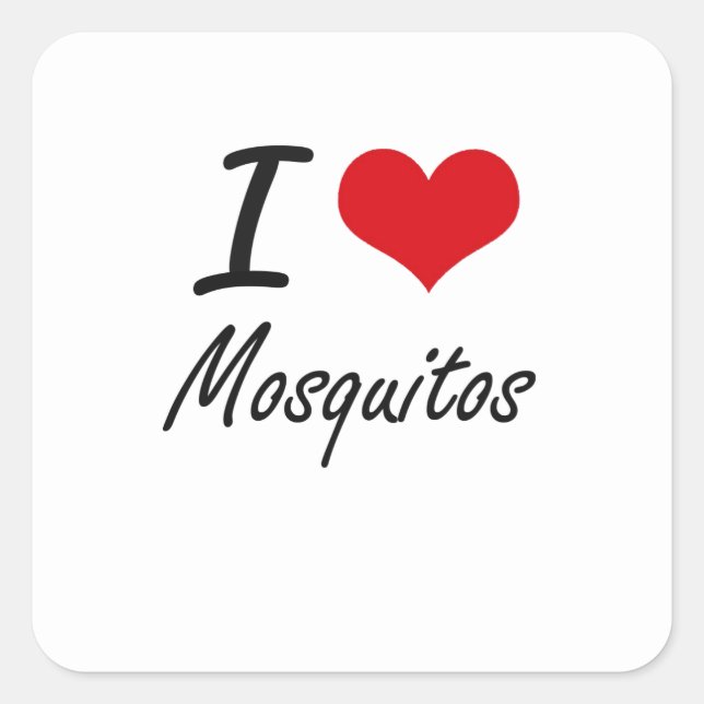 Sticker Carré J'Aime Les Moustiques (Devant)