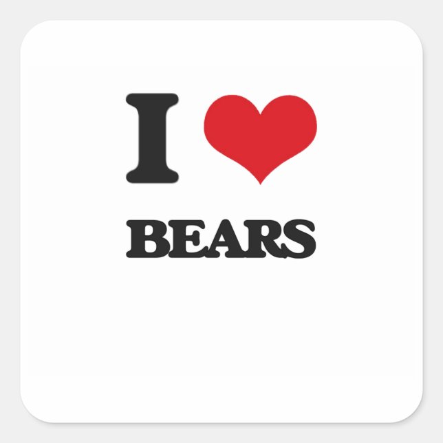Sticker Carré J'aime les ours (Devant)