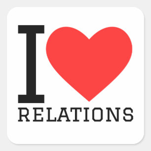 Sticker Carré J'aime les relations