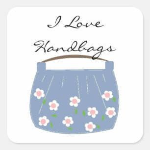 Sticker Carré J'aime les sacs à main