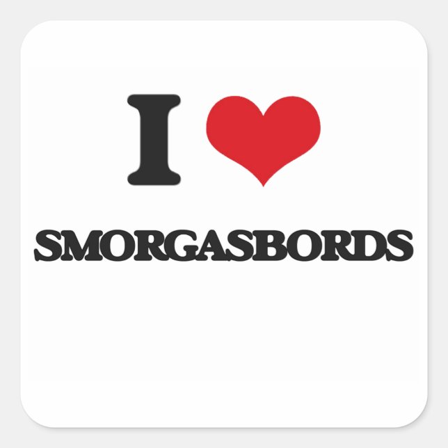 Sticker Carré J'aime les Smorgasboards (Devant)