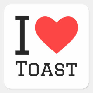 Sticker Carré J'aime les toasts