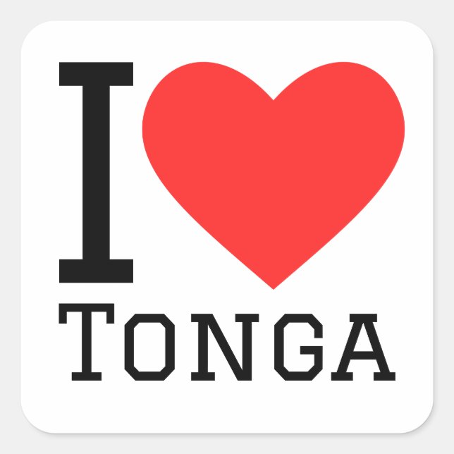 Sticker Carré j'aime les tonga (Devant)