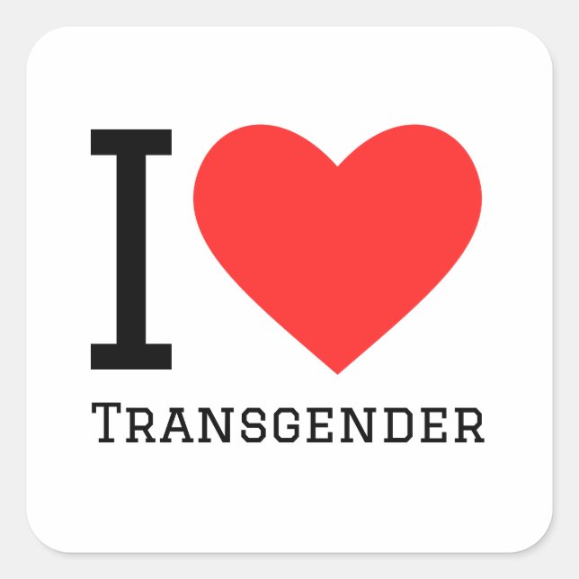 Sticker Carré J'aime les transgenres (Devant)