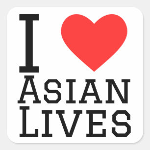 Sticker Carré J'aime les vies asiatiques