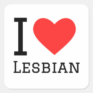 Sticker Carré J'aime lesbienne