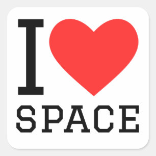 Sticker Carré J'aime l'espace