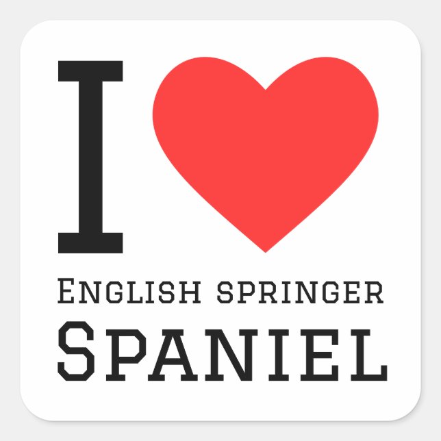 Sticker Carré J'aime l'espagnol bringer anglais (Devant)