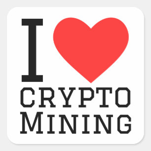 Sticker Carré J'aime l'extraction de crypto