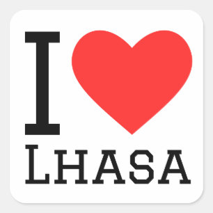 Sticker Carré J'aime Lhasa