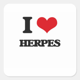 Sticker Carré J'aime l'herpès