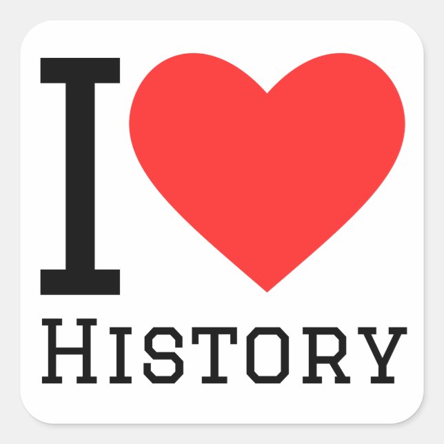 Sticker Carré J'aime l'histoire (Devant)