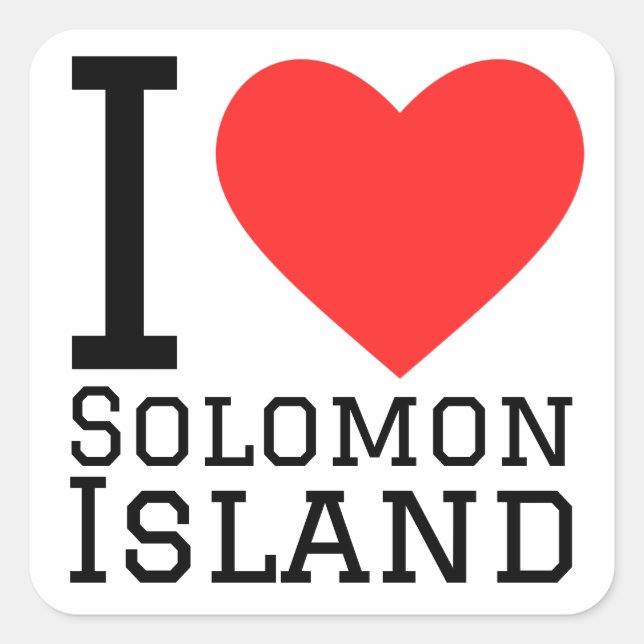 Sticker Carré J'aime l'île Salomon (Devant)
