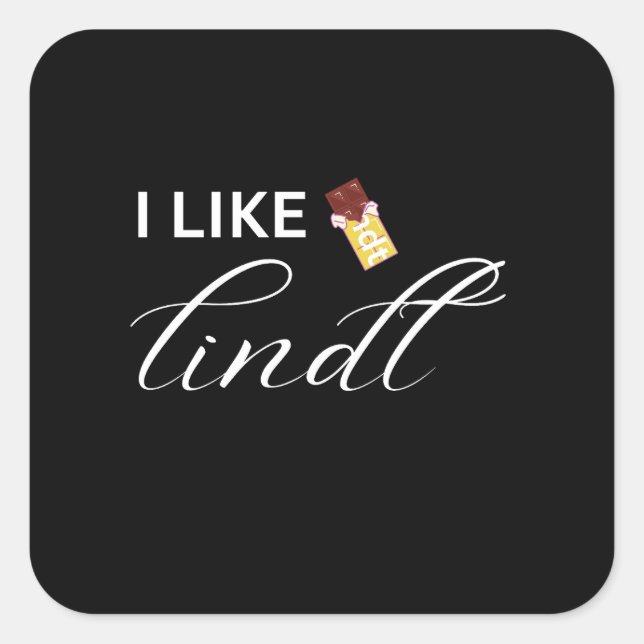 Sticker Carré j'aime lindt (Devant)