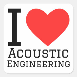 Sticker Carré J'aime l'ingénierie acoustique