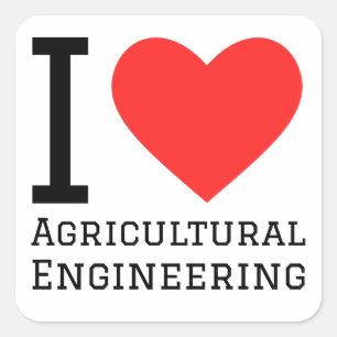 Sticker Carré J'aime l'ingénierie agricole