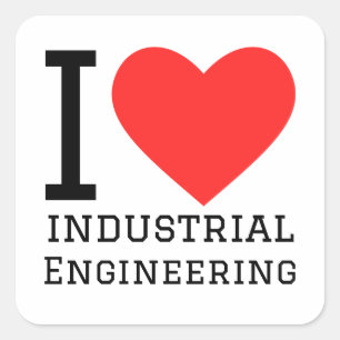Sticker Carré J'aime l'ingénierie industrielle