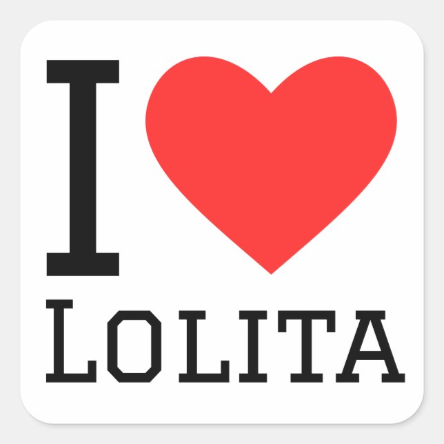 Sticker Carré J'aime Lolita (Devant)