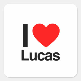 Sticker Carré j'aime lucas