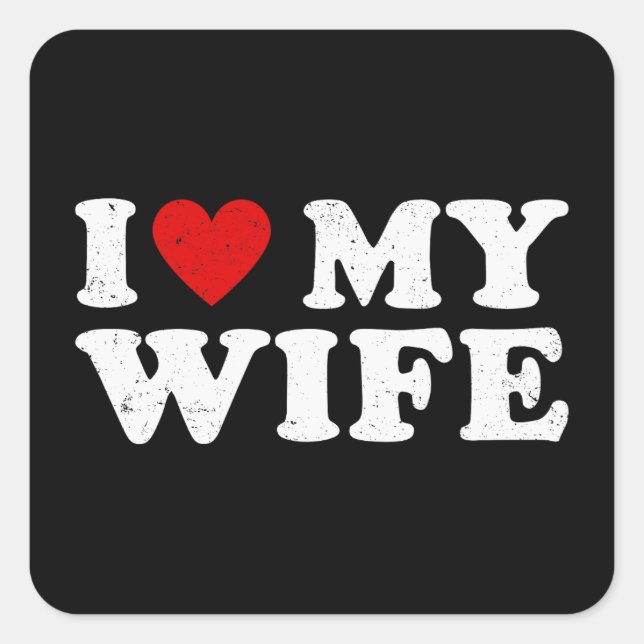 Sticker Carré J'Aime Ma Femme (Devant)