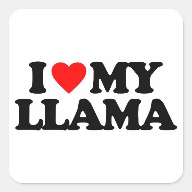 STICKER CARRÉ J'AIME MA LAMA (Devant)
