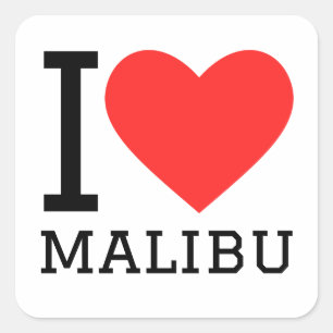 Sticker Carré J'aime malibu
