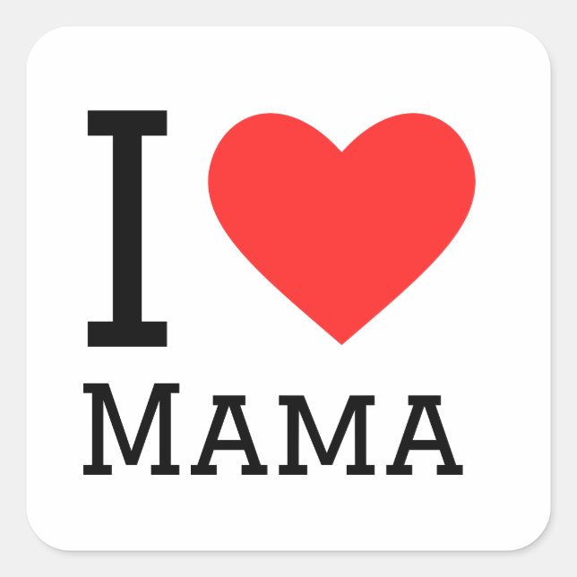 Sticker Carré J'aime maman (Devant)