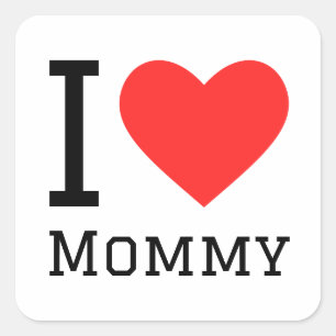 Sticker Carré J'aime maman
